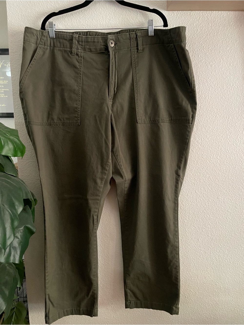 Sonoma Olive Green Straight-Leg Chinos